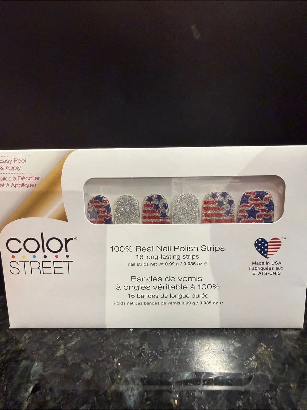 Color Street Red, Blue & Silver Star-Spangled Nail Strips